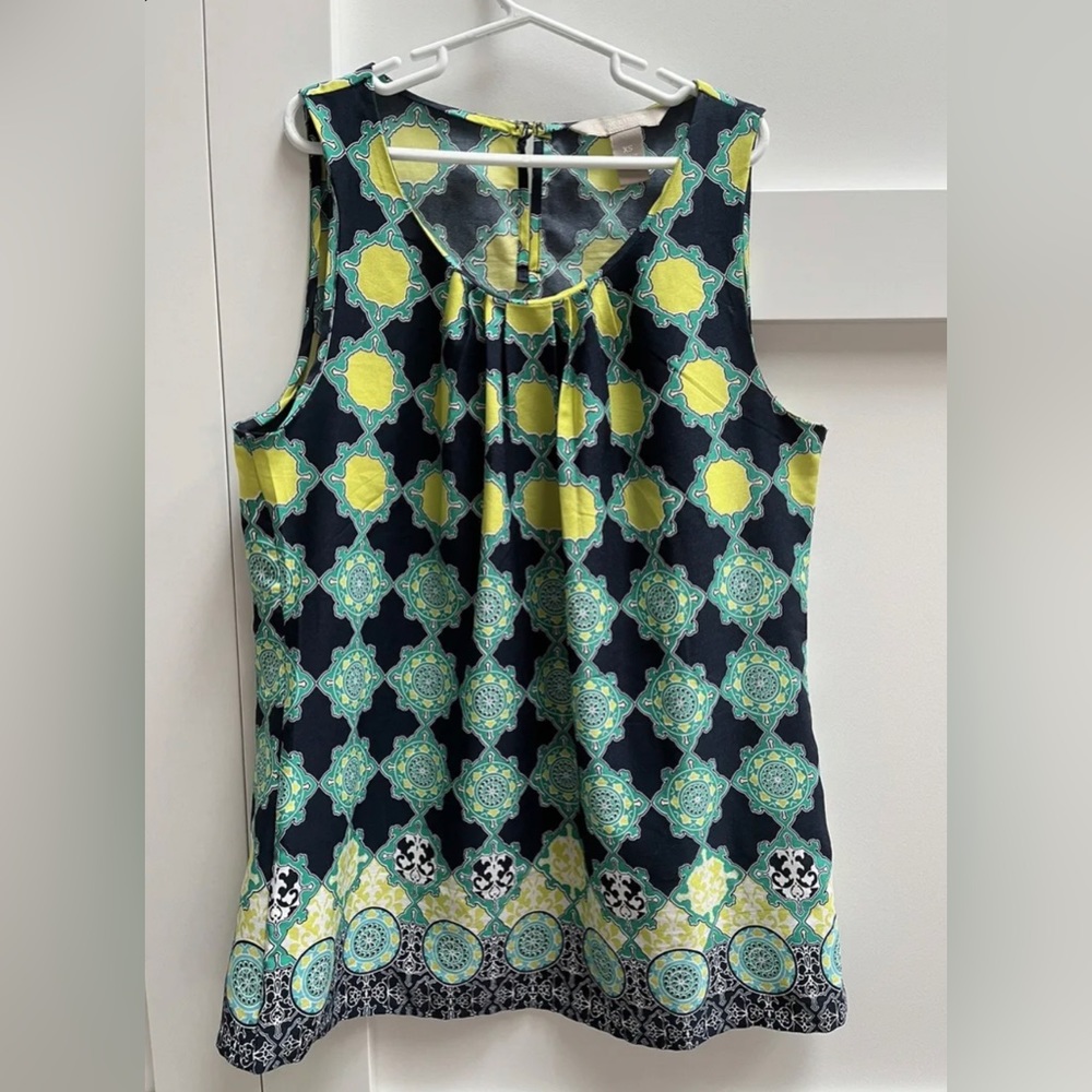 Banana Republic Tank Top Navy Blue and Yellow Size XS
